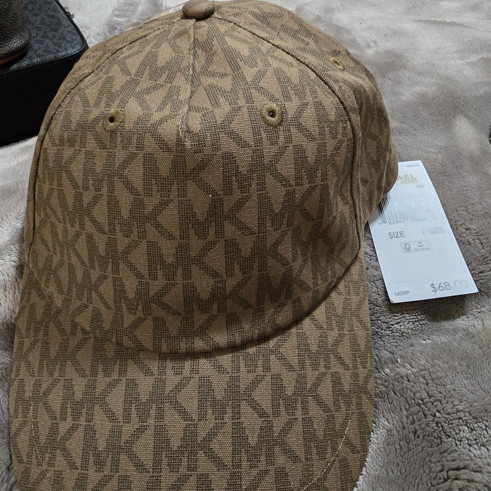 Michael Kors Tan Monogram Cap